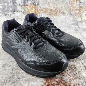 Brooks Addiction Walker 2 Mens 9 B Black Leather Comfort Walking Shoes Sneakers